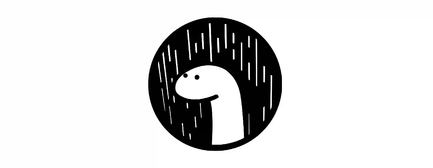 The Deno logo. A cute dinosaur with in a black circle